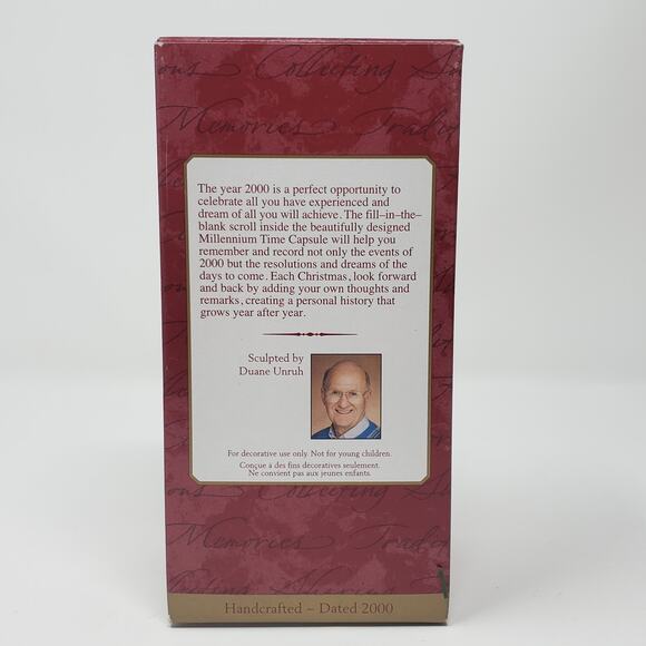2000 Hallmark Millennium Time Capsule Keepsake Handcrafted Christmas Ornament - Picture 2 of 9